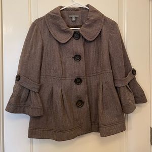 Apt. 9 Blazer 3/4 Trumpet Sleeves Blazer, tan